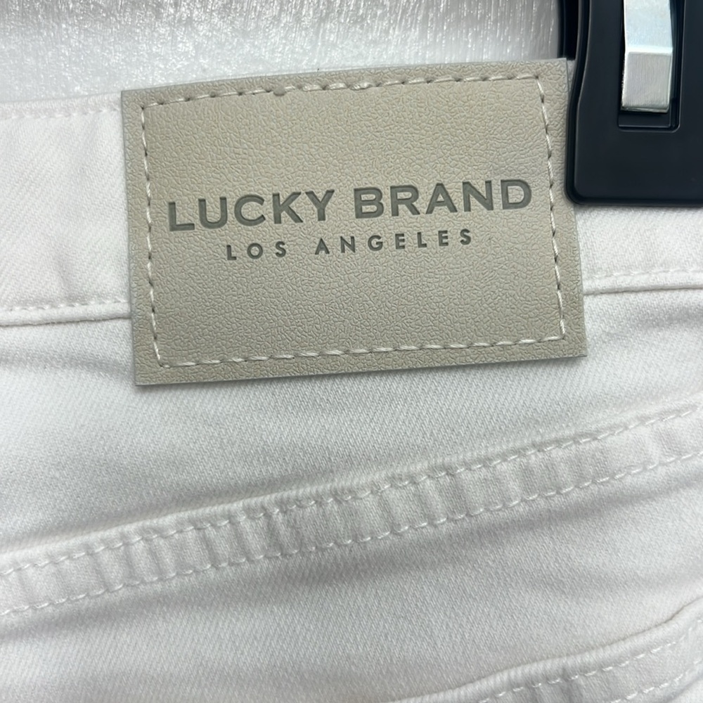 74.,Lucky brand white denim Mid Rise short “Ava” Sz. 6/28, 6”inseam, 9“rise, EUC - Picture 5 of 10